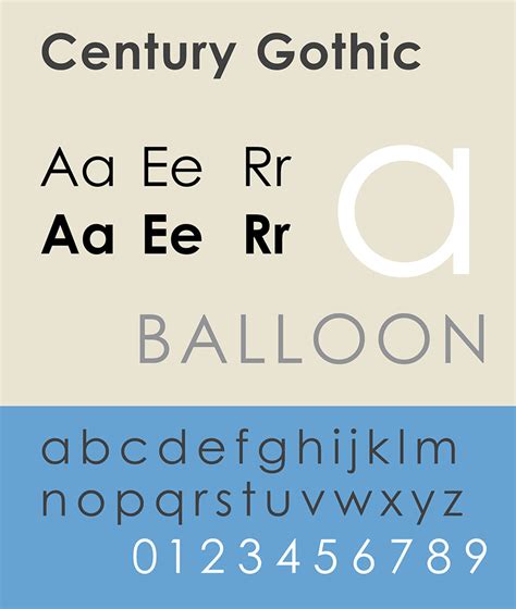 fonts that are similar to century gothic